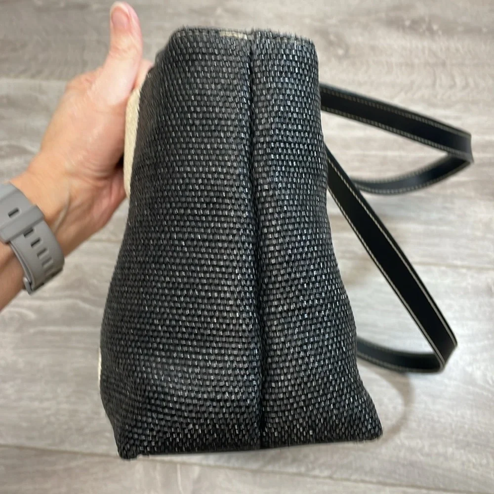 Relic Woven Handbag Vintage Black and Cream